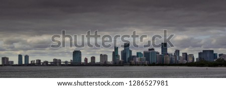 Miami downtown skyline
As seen key Biscayne, FL