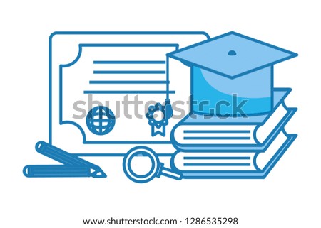 diploma and books