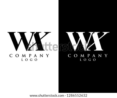 initial letter wx, xw logotype company name black and white design. vector logo for business and company identity
