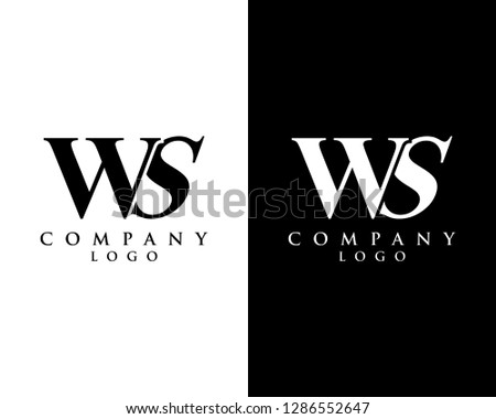 initial letter ws, sw logotype company name black and white design. vector logo for business and company identity