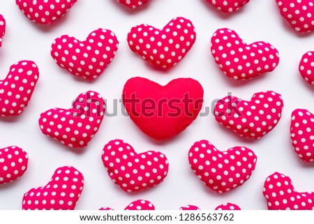 Valentine's hearts on white background