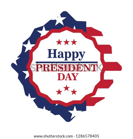 Isolated president day label. Vector illustration design