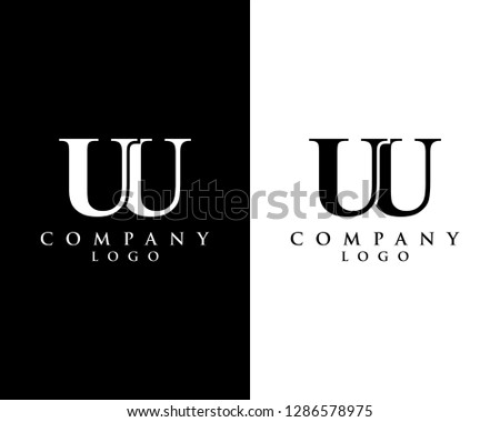 uu, u initial letter logo design with black and white color that can be used for creative business and company