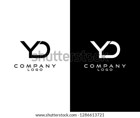 initial yd, dy logotype company name colored black and white abstract design. vector logo for business and company identity.