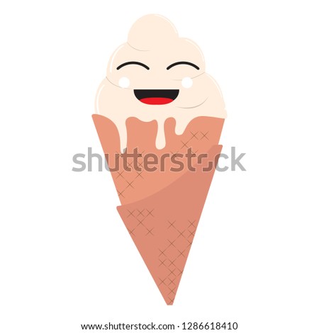 Happy ice cream cone. Vector illustration design