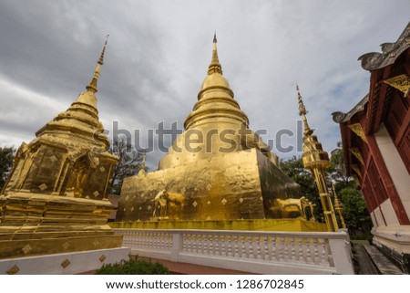 Golden buddhist temple in Chiang Mai, Thailand