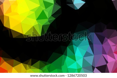 Light Multicolor, Rainbow vector abstract mosaic pattern. Colorful illustration in Origami style with gradient.  Template for a cell phone background.