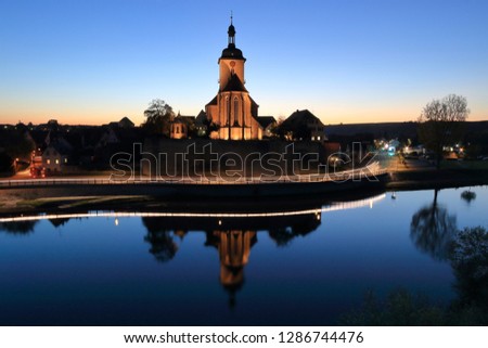 Regiswind church in Lauffen am Neckar in the evening