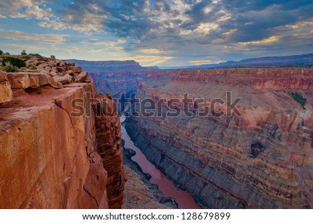 View of Colorado River and Grand Canyon from Toroweap, Arizona Royalty-Free Stock Photo #128679899