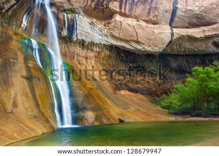 Lower Calf Creek Falls, Grand Staircase Escalante National Monument, Utah Royalty-Free Stock Photo #128679947