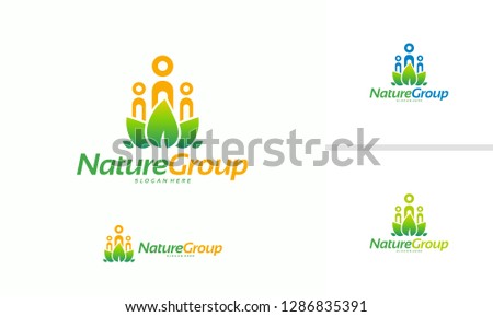 Nature Group logo designs concept vector, Ecology logo, People and Leaf logo template vector