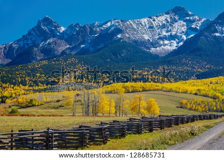 Autumn in the San Juan Mountains, Colorado Royalty-Free Stock Photo #128685731
