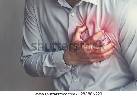 people chest pain from heart attack. healthcare concept Royalty-Free Stock Photo #1286886229