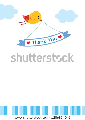 cute bird thank you card