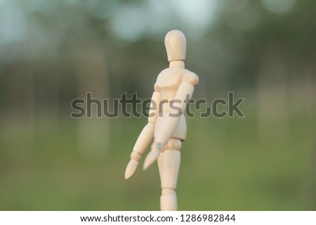 Wooden mannequin toy.