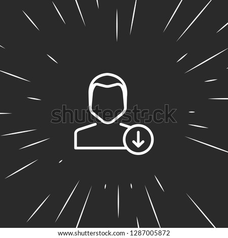 Outline download user icon illustration isolated vector sign symbol