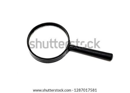 Black magnifier, isolate on a white background