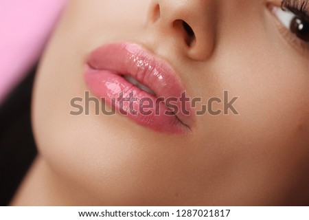 Permanent Make-up on her Lips. Royalty-Free Stock Photo #1287021817