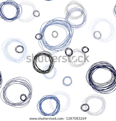 Dark BLUE vector seamless background with bubbles. Modern abstract illustration with colorful water drops. Design for textile, fabric, wallpapers.