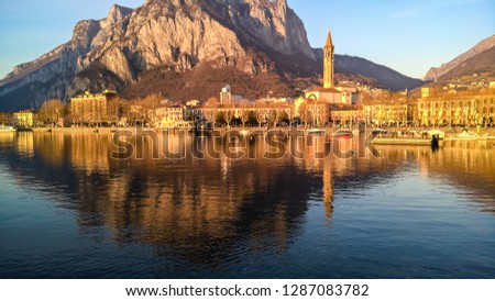 Lecco at sunset