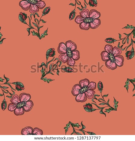 Floral pattern. Beautiful seamless pattern. Vector illustration.
