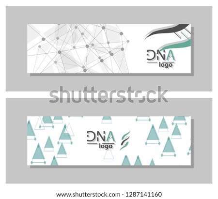 Set of DNA molecule vector brochure template. Flyer Layout. Creative modern design