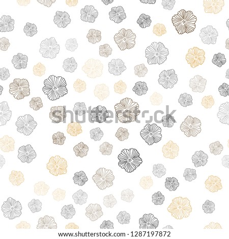 Dark Orange vector seamless natural background with flowers. Abstract illustration with flowers in doodles style. Pattern for design of fabric, wallpapers.