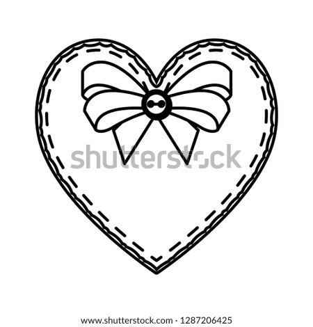 heart love with bow valentines card