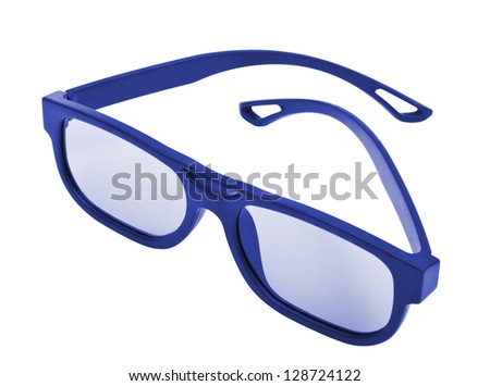 3D glasses modern cinema vision, blue