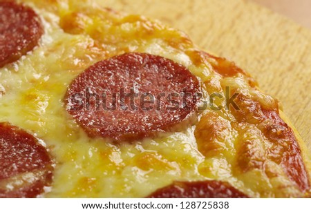 homemade pizza  Pepperoni.Closeup .Shallow depth-of-field