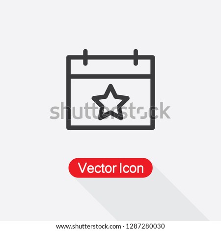 Calendar With Star Icon Vector Illustration Eps10 Royalty-Free Stock Photo #1287280030