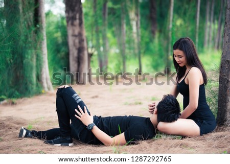 Picture of asian couple in love have fun,Happy people concept,Thailand people,Love is everything,Valentine day concept