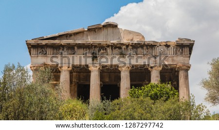 A picture of the Temple of Hephaestus, in Athens.