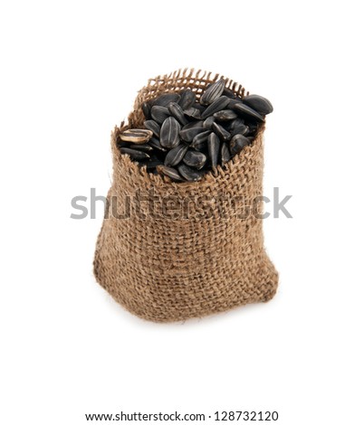 pips in a sack are isolated on a white background