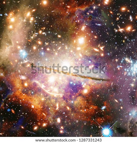 Spectacular galaxy with sars. Space gas. The elements of this image furnished by NASA.
