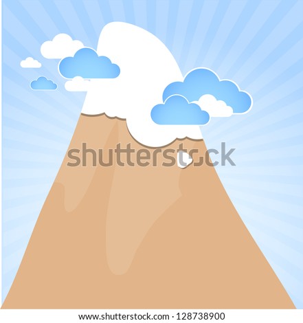 Clouds and mountain. Vector