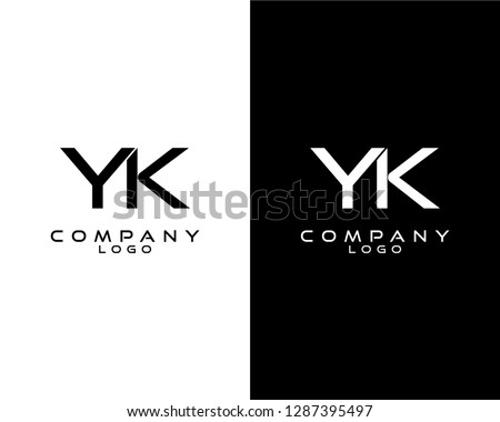 yk, ky letter logo design template vector . vector logo for company logo identity