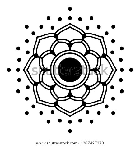 Mandala pattern black and white.