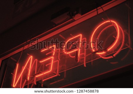 Open Neon Sign - Red