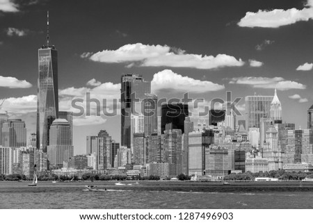 The Lower Manhattan Skyline of New York City in Back & White