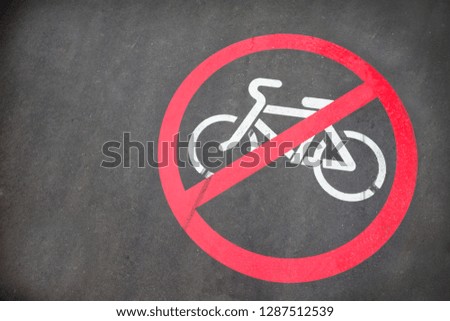 Road signs on the bike path