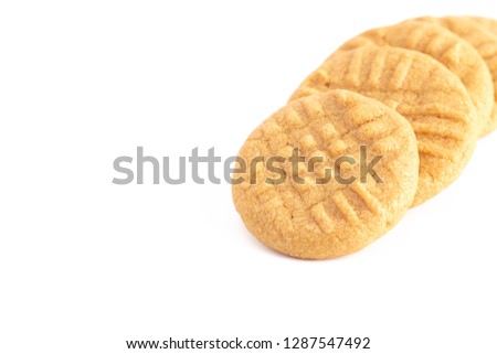 Classic Homemade Peanut Butter Cookies on a White Background