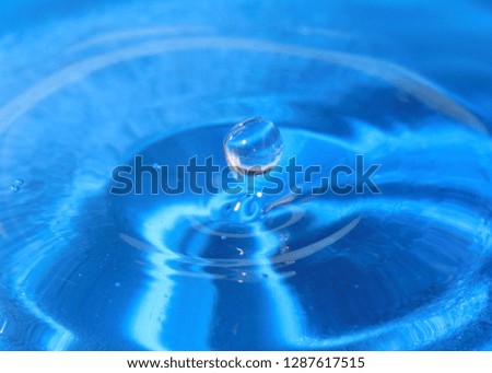 fancy patterns on the surface of the liquid after hitting a drop of water