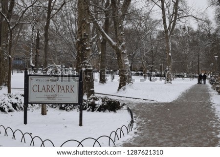 People enjoy snow in Clark park in Philadelphia after a snow storm