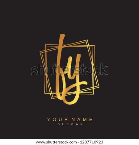 Initial FY handwriting logo vector