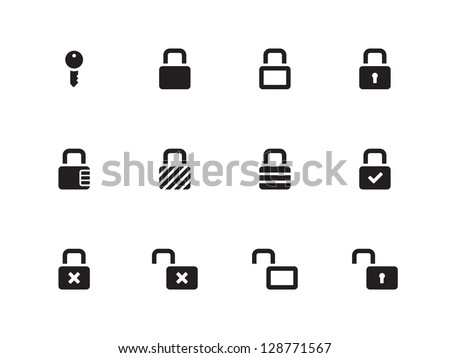 Locks Icons on white background. Vector illustration. Royalty-Free Stock Photo #128771567