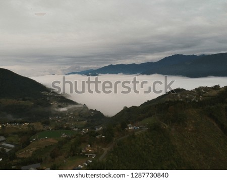 the sea of clouds in Taiwan.it's an aerial picture.