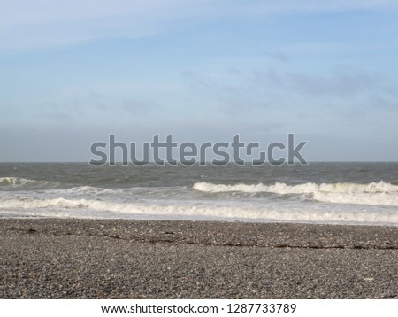 Big waves on the sea, the North Sea in motion