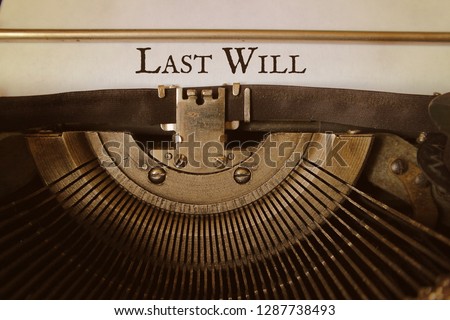 The words Last Will typed typewriter. Royalty-Free Stock Photo #1287738493