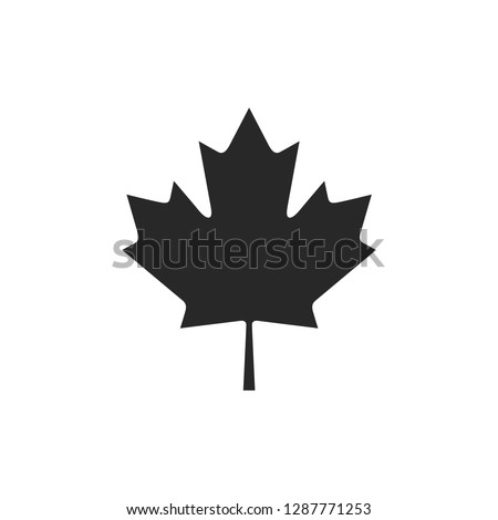 Autumn leaf canadian icon vector Royalty-Free Stock Photo #1287771253